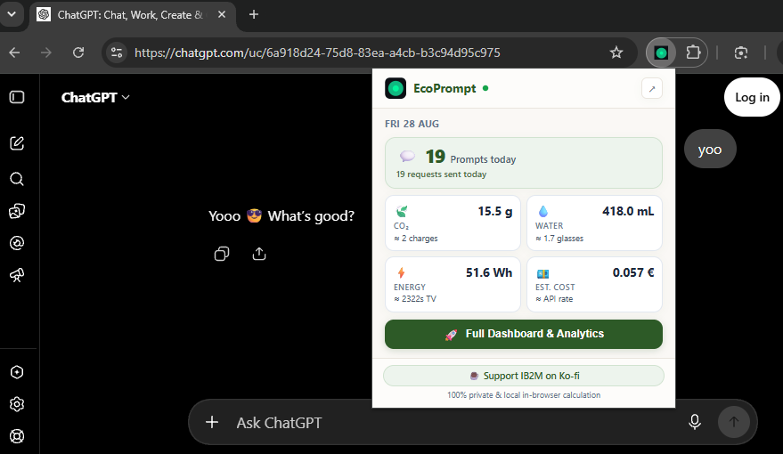EcoPrompt on ChatGPT